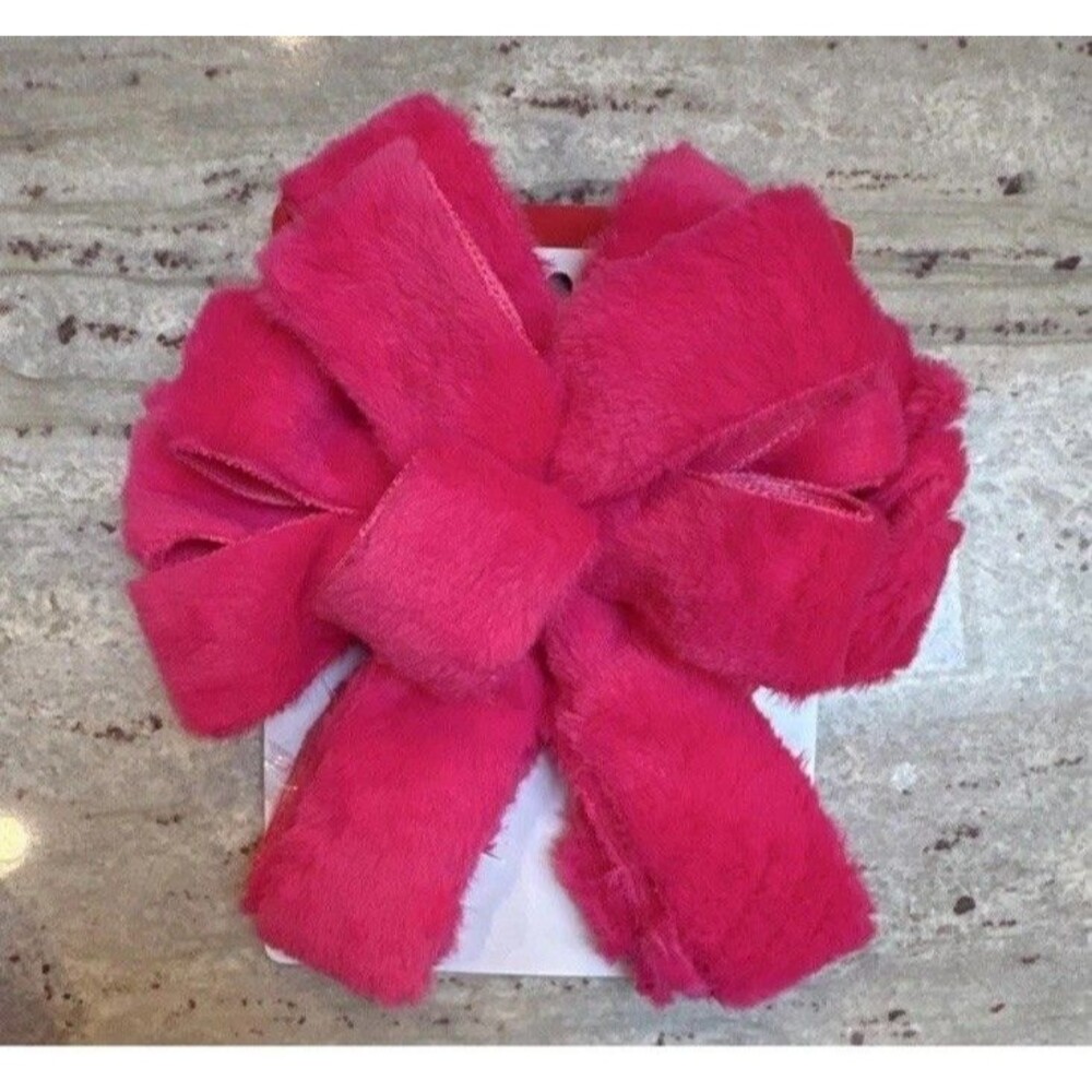 Celebrate It Christmas Pink Bow Tree Bow Decoration 1pc - Faux Fur